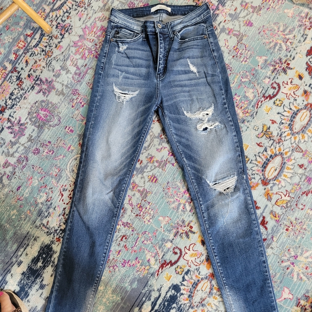 KanCan Distressed Skinny Jeans in Blue